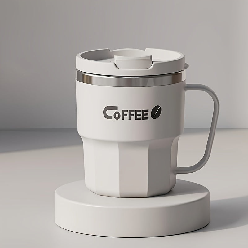 Double Insulated Stainless 'Coffee' Stylish Mug with Lid - Reusable Cup, & Color Options, Dishwasher Travel-Friendly for Coffee & Tea - Perfect Gift for Holidays, Office, Camping (Ideal for hot