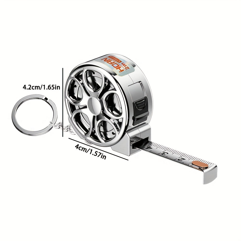 1pc Mini Keychain Tape Measure 78.74inch Steel Tape Measure Delicate Small Steel Ruler, Metric & Imperial Dual Scale, Multipurpose Steel Tape Measure Gift Ruler