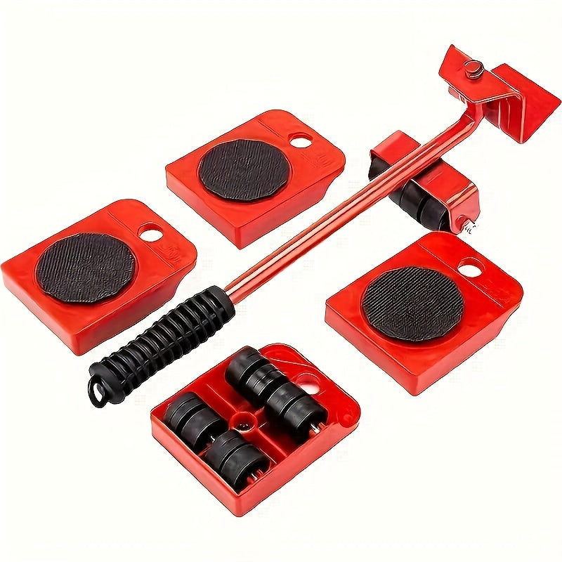 5pcs Furniture Heavy Object Mover Moving Heavy Object Labor-saving Tools Pulley Base Moving Large Part Heavy Objects Heavy Duty Furniture Mover Moving Tool Set for Home Use - Multi-Functional Furniture Mover Heavy-Duty Bed and Sofa Shifter