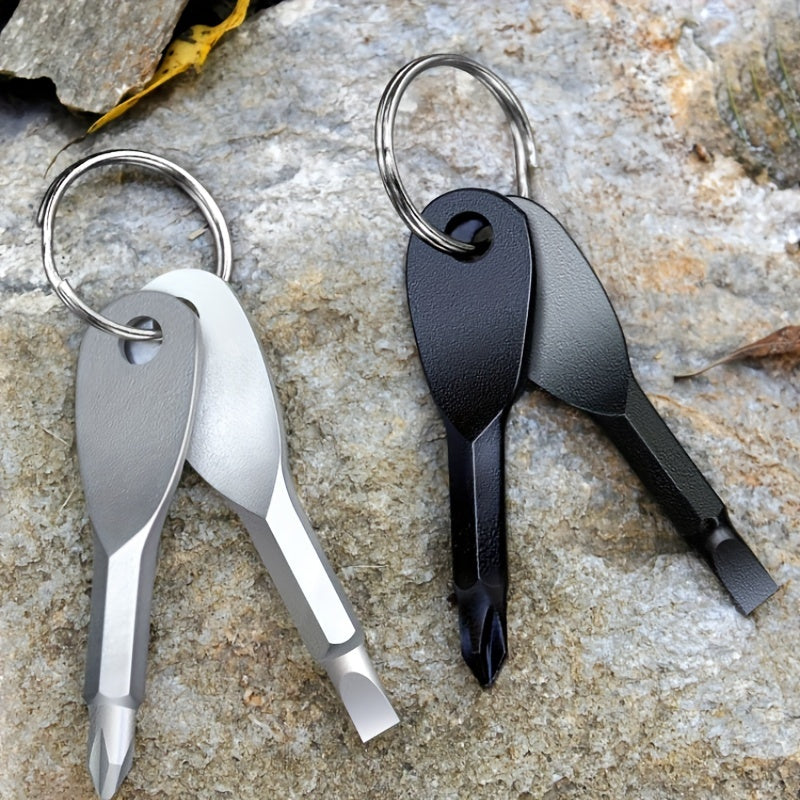 Portable Screwdriver Keychain - Compact EDC Multi-Tool with Flat Head, No Assembly Required, Durable Metal Construction for Outdoor & Everyday Use, Screwdriver for Screws, Screwdrivers for Screws