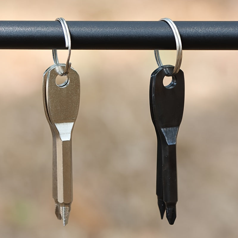 Portable Screwdriver Keychain - Compact EDC Multi-Tool with Flat Head, No Assembly Required, Durable Metal Construction for Outdoor & Everyday Use, Screwdriver for Screws, Screwdrivers for Screws