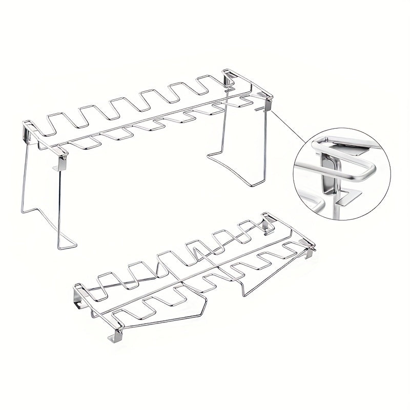 Chicken Leg Rack, Roasting Tray, Meat Grilling Net, Stainless Steel Barbecue Tray
