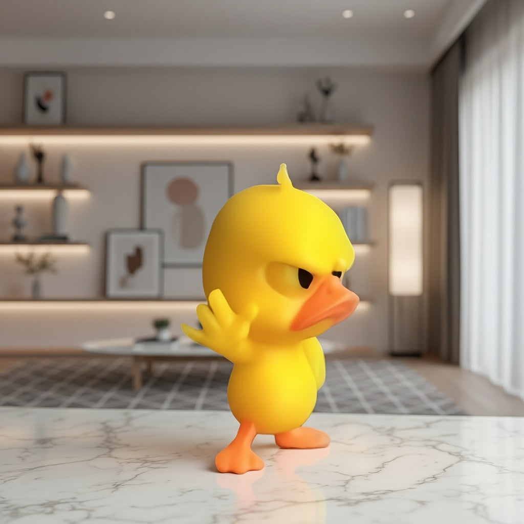 Collectible Figurines, Funny Stop Angry Yellow Duck Statue, Gesture of Refusal, Cute Angry Expression, Is an Ideal Choice for Home Decoration, Desk, Car Decorations, Party Gifts