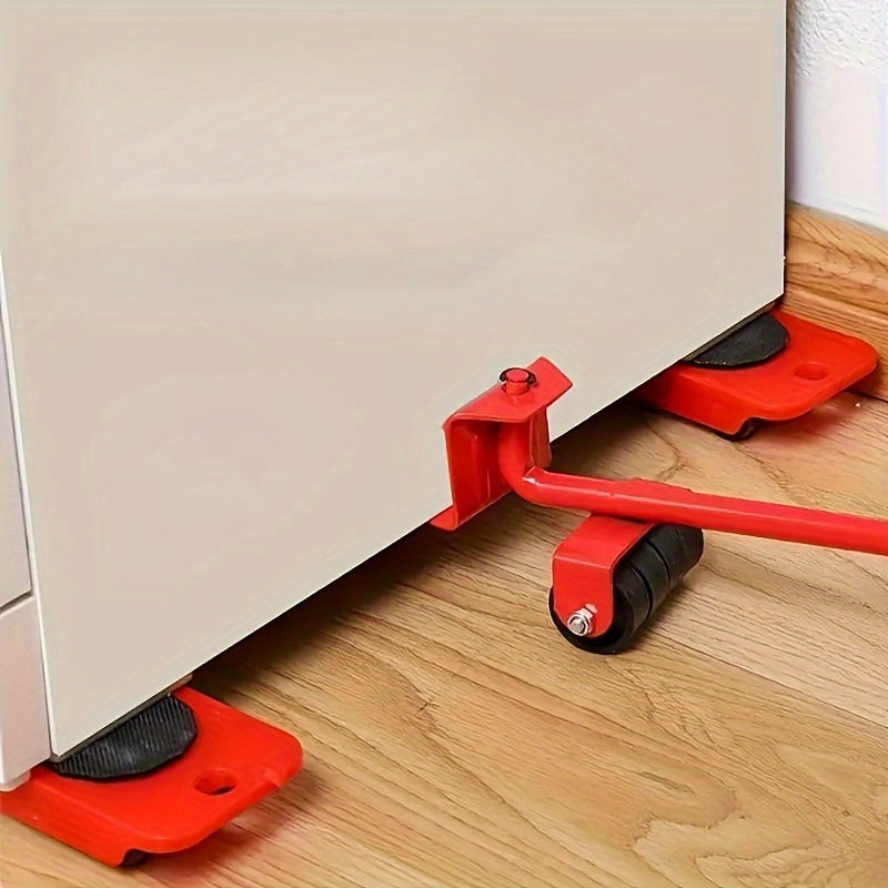 5pcs Furniture Heavy Object Mover Moving Heavy Object Labor-saving Tools Pulley Base Moving Large Part Heavy Objects Heavy Duty Furniture Mover Moving Tool Set for Home Use - Multi-Functional Furniture Mover Heavy-Duty Bed and Sofa Shifter