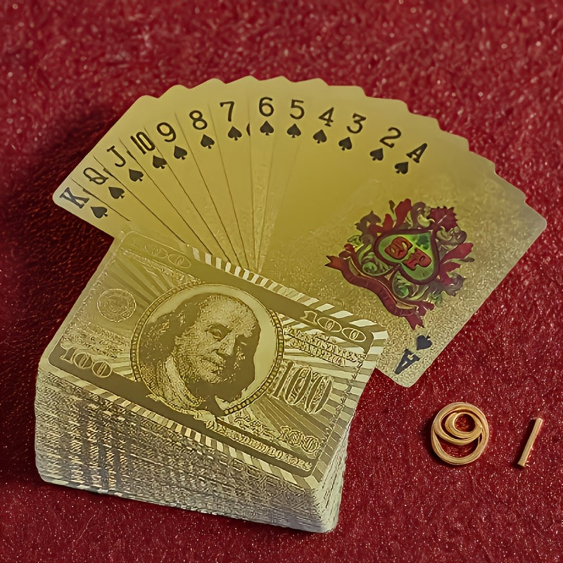 Golden Foil Playing Cards, Handcrafted in Classic Style, Suitable for Adults, Boxed Set Ideal for Family Gatherings, Entertainment And Festive Gifting