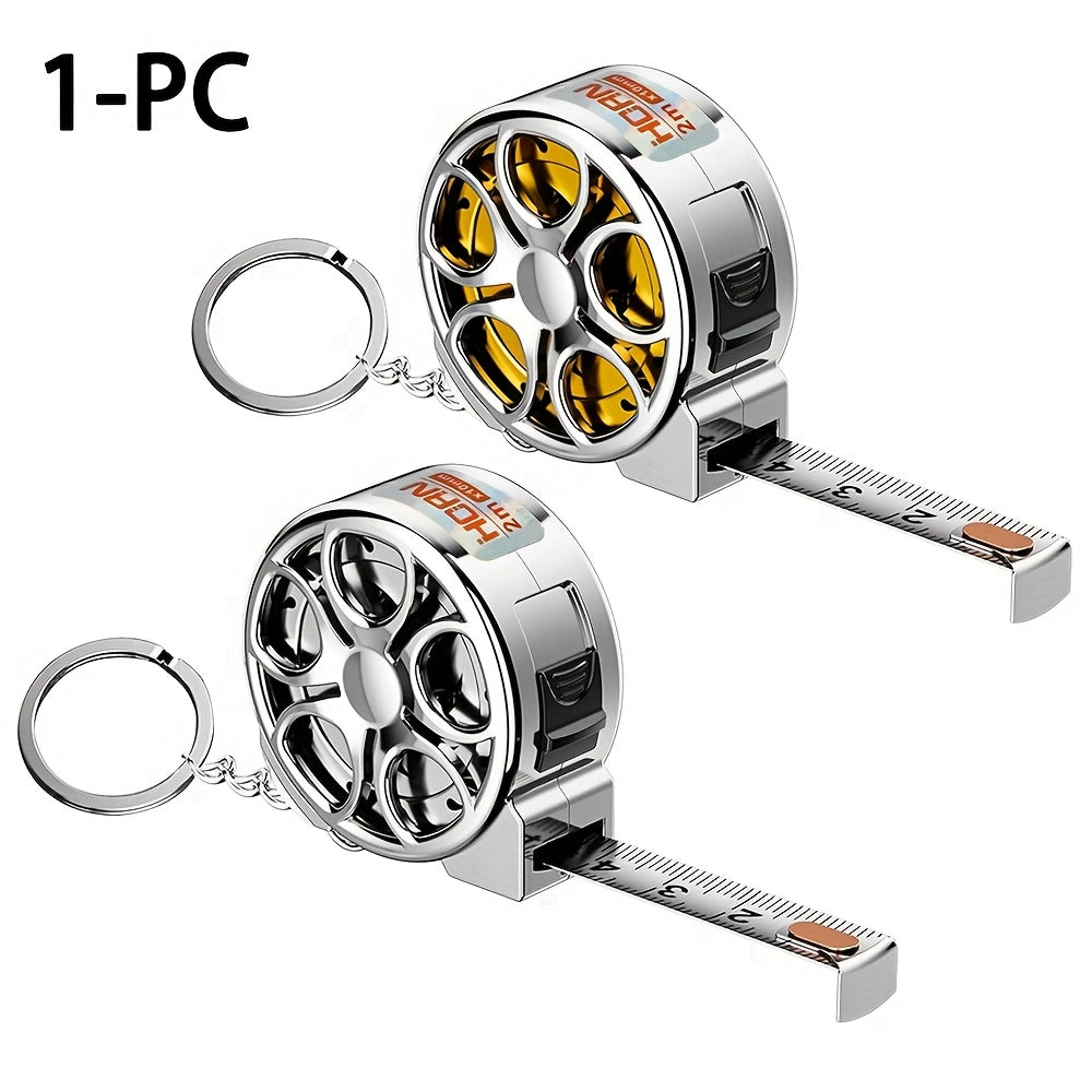 1pc Mini Keychain Tape Measure 78.74inch Steel Tape Measure Delicate Small Steel Ruler, Metric & Imperial Dual Scale, Multipurpose Steel Tape Measure Gift Ruler