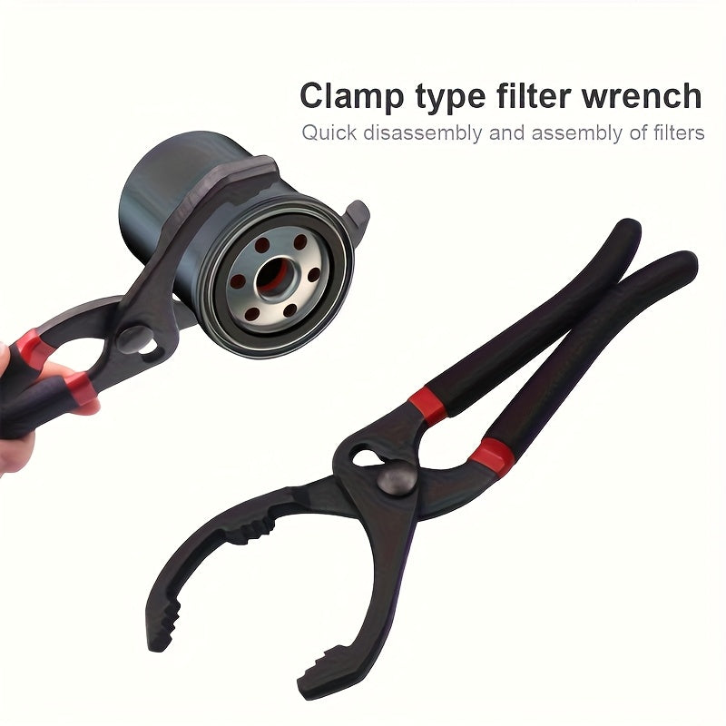 Adjustable Heavy-Duty Oil Filter Wrench with Non-Slip Grip and Quick Assembly | Long Handle, Durable Steel, Suitable for Cars, Trucks, Motorcycles, ATVs, Boats
