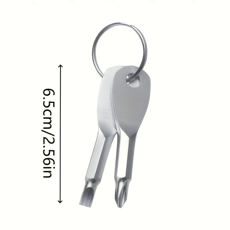 Portable Screwdriver Keychain - Compact EDC Multi-Tool with Flat Head, No Assembly Required, Durable Metal Construction for Outdoor & Everyday Use, Screwdriver for Screws, Screwdrivers for Screws