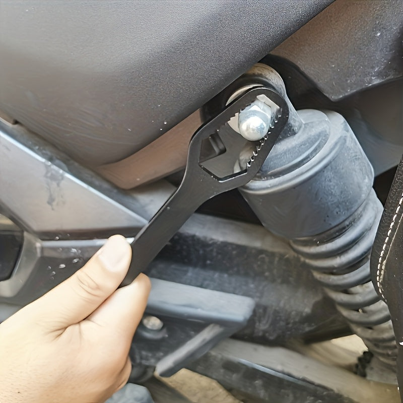 1pc Multifunctional Black Torx Wrench - Adjustable Self-Tightening Double-Head Wrench with 3-17Mm Bore, 5Mm Thick Durable Design And Portable Handle, Suitable for Car Repair And Home Projects